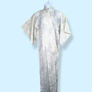 Vintage White & Blue Kimono